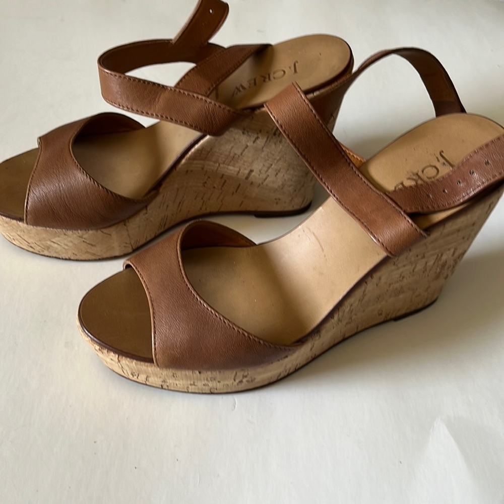 Jcrew Leather Cork Wedges